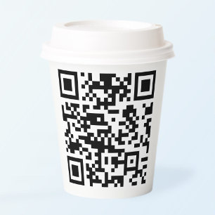 Instantly Created QR Code (by entering your URL) Paper Cups
