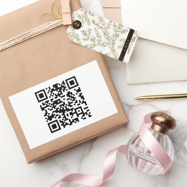 Instantly Created QR Code (by entering your URL) Rectangular Sticker (Gifting)