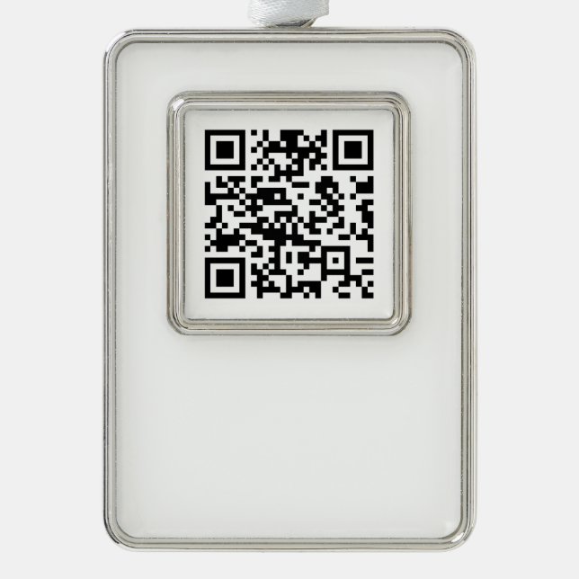Instantly Created QR Code (by entering your URL) Silver Plated Framed Ornament (Front)