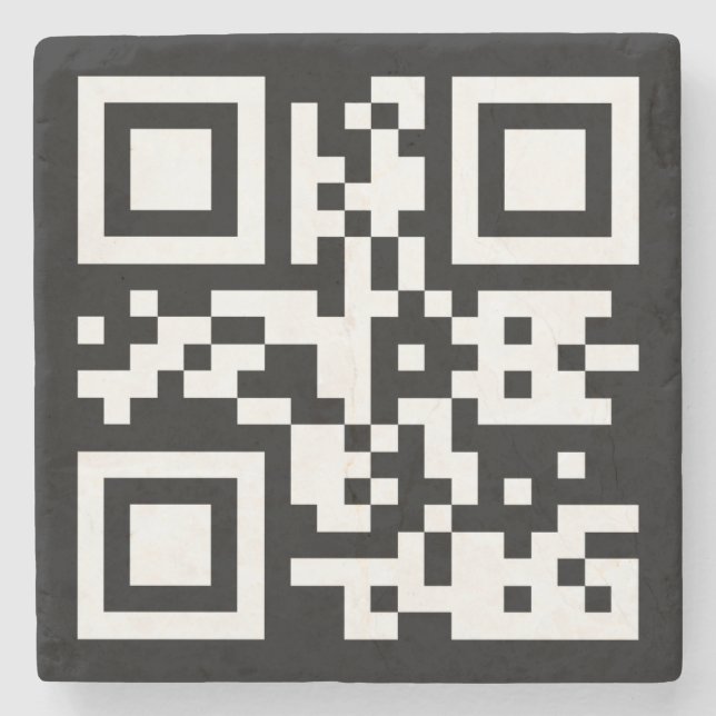 Instantly Created QR Code (by entering your URL) Stone Coaster (Front)
