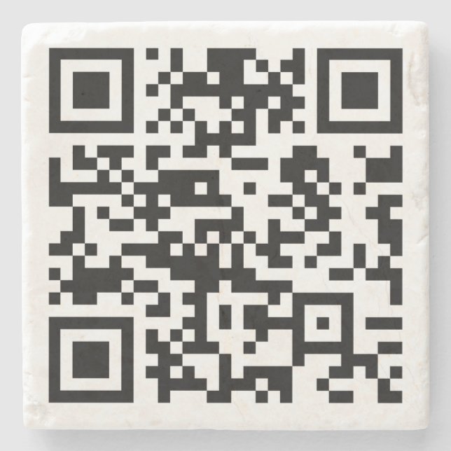 Instantly Created QR Code (by entering your URL) Stone Coaster (Front)