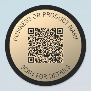 Instantly Editable QR code Template   Faux Gold