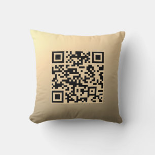 Instantly Editable QR code Template   Faux Gold Cushion