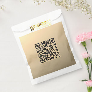 Instantly Editable QR code Template Faux Gold Favour Bags