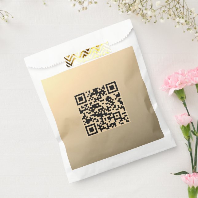 Instantly Editable QR code Template | Faux Gold Favour Bags (Sealed)