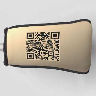Instantly Editable QR code Template   Faux Gold Golf Head Cover