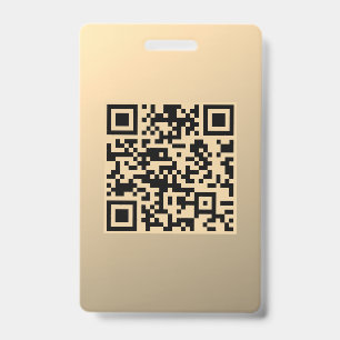 Instantly Editable QR code Template   Faux Gold ID Badge