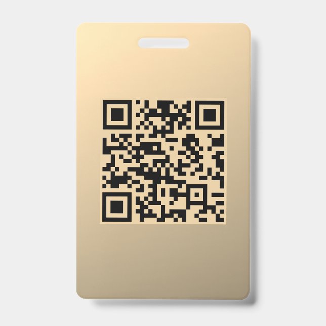 Instantly Editable QR code Template | Faux Gold ID Badge (Front)