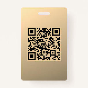 Instantly Editable QR code Template Faux Gold ID Badge