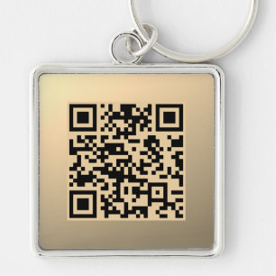 Instantly Editable QR code Template   Faux Gold Key Ring