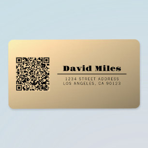 Instantly Editable QR code Template   Faux Gold Label