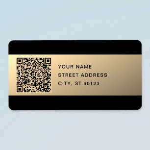 Instantly Editable QR code Template   Faux Gold Label