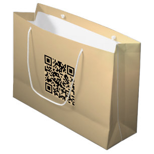 Instantly Editable QR code Template Faux Gold Large Gift Bag