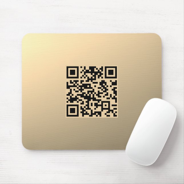 Instantly Editable QR code Template | Faux Gold Mouse Pad (With Mouse)