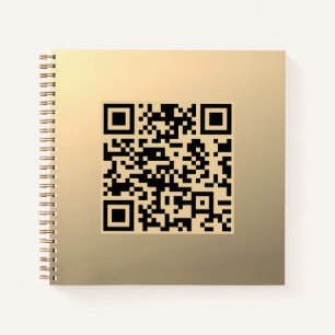 Instantly Editable QR code Template Faux Gold Notebook