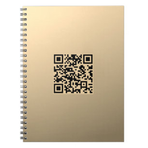 Instantly Editable QR code Template Faux Gold Notebook