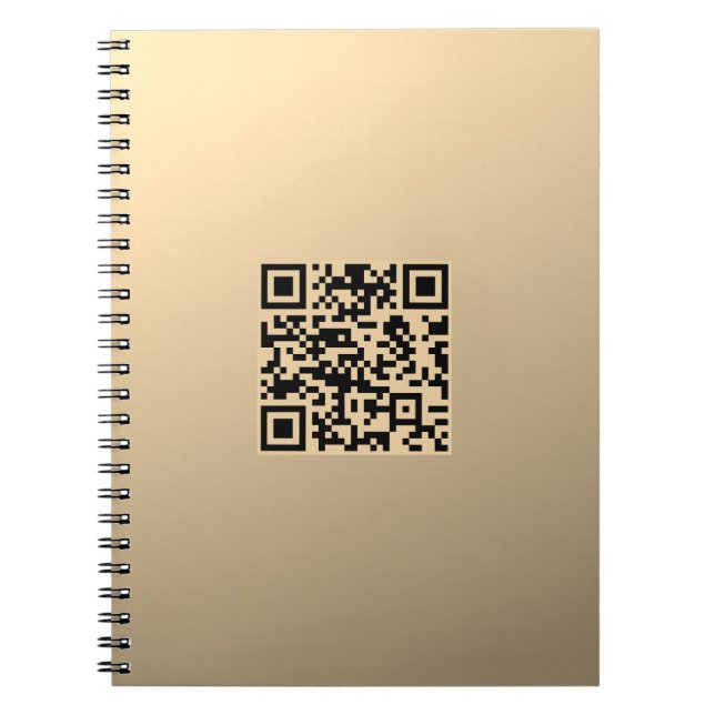 Instantly Editable QR code Template | Faux Gold Notebook (Front)