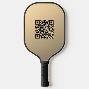 Instantly Editable QR code Template   Faux Gold Pickleball Paddle