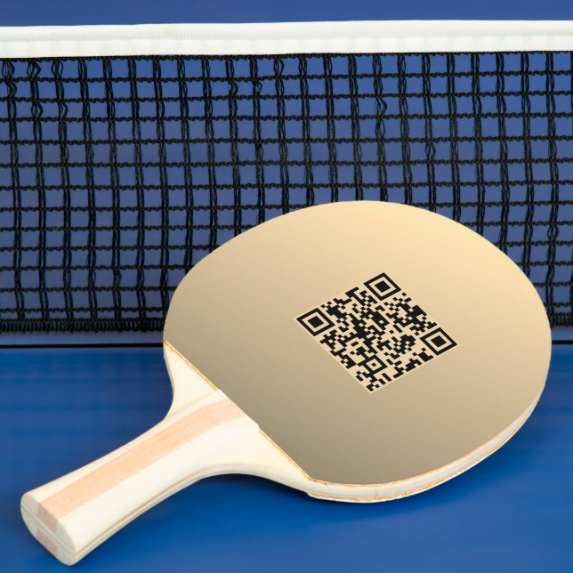 Instantly Editable QR code Template | Faux Gold Ping Pong Paddle (Insitu)