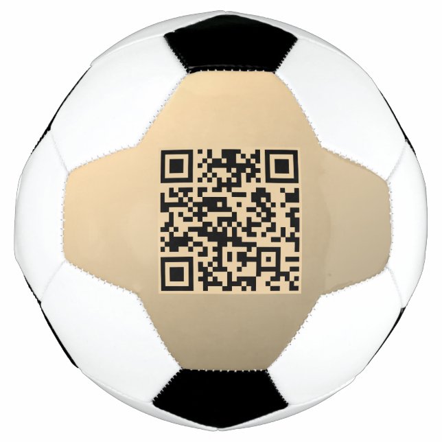Instantly Editable QR code Template | Faux Gold Soccer Ball (Front)
