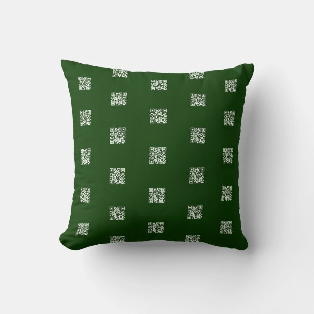 Instantly Make QR Code w/Tiled Pattern Deep Green Cushion (Front)