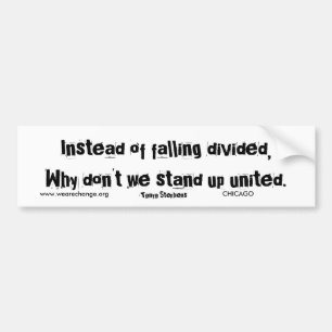 Instead of falling divided,Why don't we stand u... Bumper Sticker