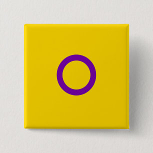 Instersex Flag 15 Cm Square Badge