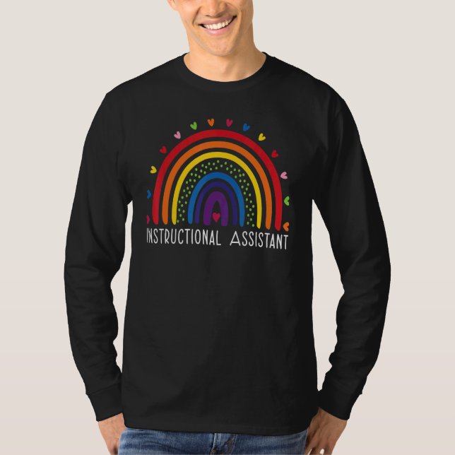 Instructional Assistant Boho Rainbow Graduation Ap T-Shirt (Front)