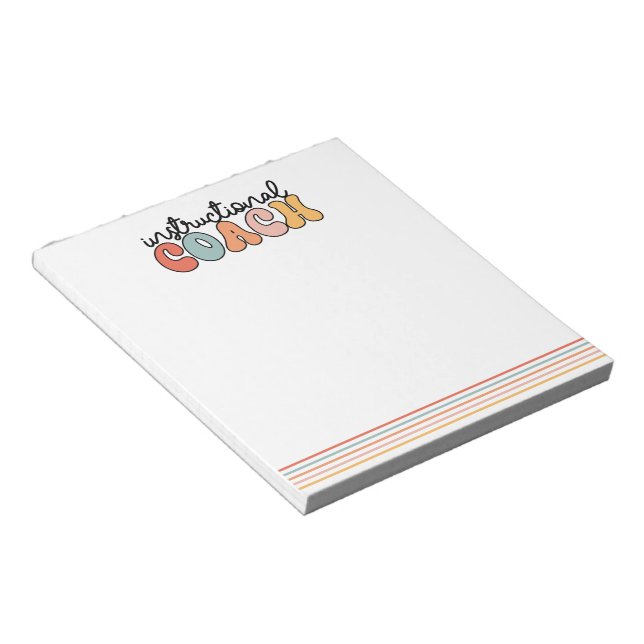 Instructional Coach Educational Coach Retro Notepad (Angled)