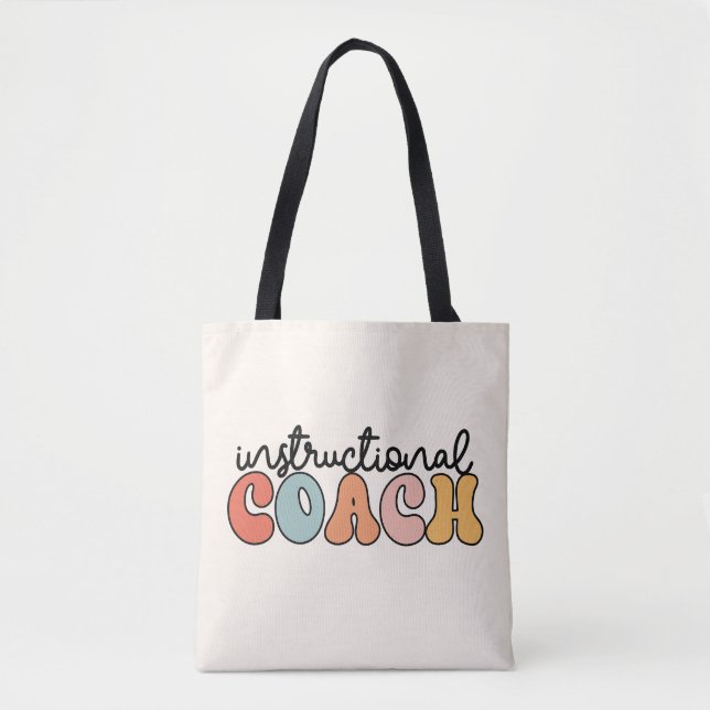 Instructional Coach Educational Coach Retro Tote Bag (Front)