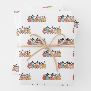 Instructional Coach Educational Coach Retro Wrapping Paper Sheet