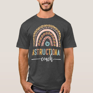 Instructional Coach Elementary Rainbow Leopard Bac T-Shirt