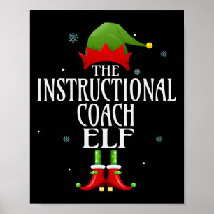 Instructional Coach Elf Xmas Matching Family Group Poster