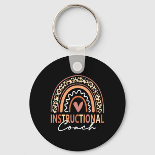Instructional Coach leopard Rainbow Supplies Back Key Ring