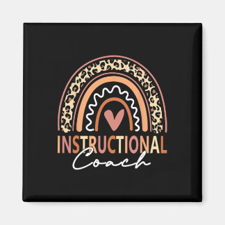 Instructional Coach leopard Rainbow Supplies Back  Magnet