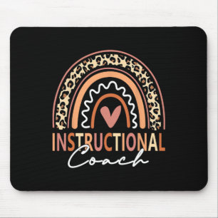 Instructional Coach leopard Rainbow Supplies Back Mouse Pad
