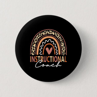 Instructional Coach Leopard Rainbow Supplies Byck  6 Cm Round Badge