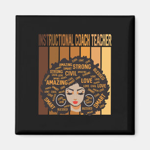 Instructional Coach Teacher Afro African Black His Magnet