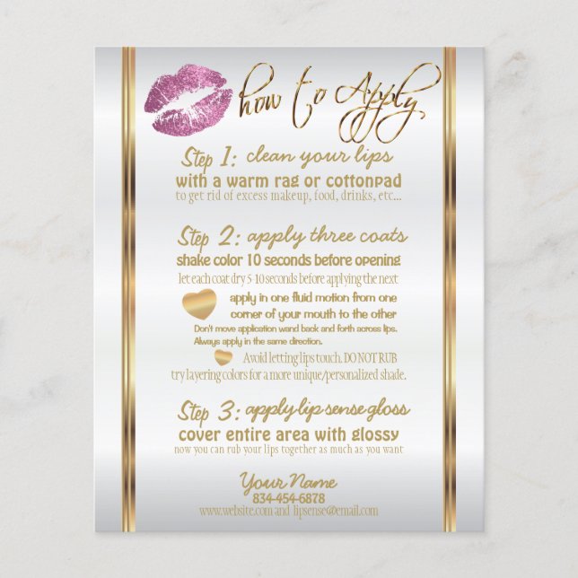 Instructions - So Pink Glitter Lip Flyer (Front)