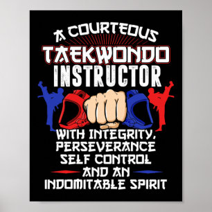 Instructor Taekwondo Gift 5 Tenets Oath Belt Level Poster