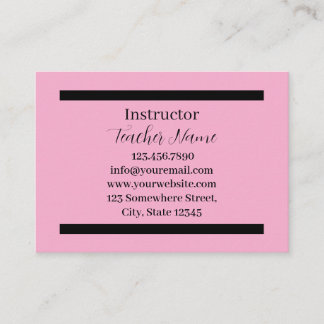 instructor Teacher Minimalist Business Card