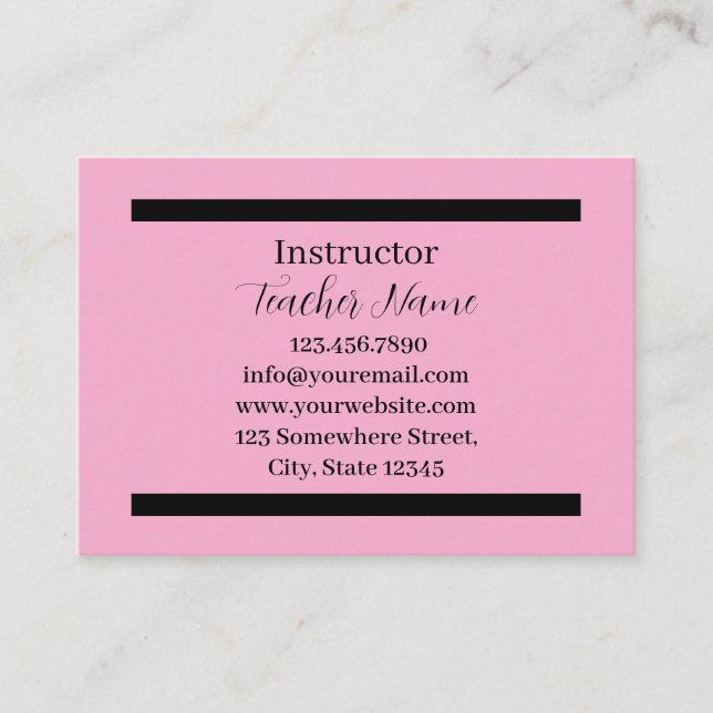 instructor Teacher Minimalist Business Card (Front)