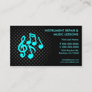 Instrument repair music lesson business cards