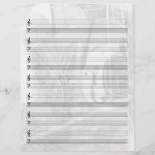 Instrument-Themed Staff Paper in Silver