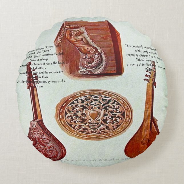 "Instruments-Historic, Rare and Unique" Round Cushion (Front)