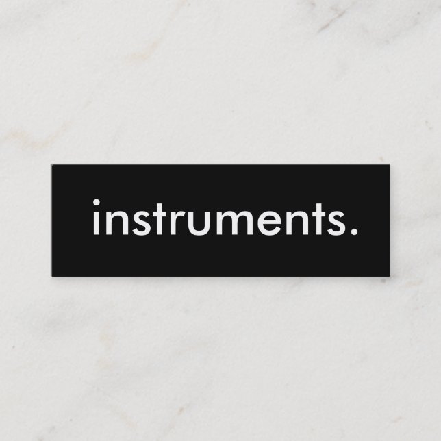 instruments. mini business card (Front)