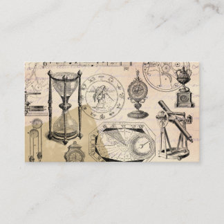 Instruments of the Hour Steampunk Hourglass Business Card
