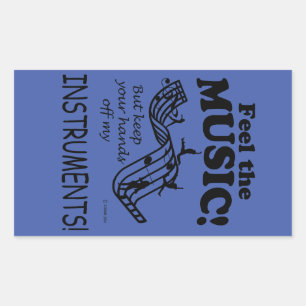 Instrumrnts Feel The Music Rectangular Sticker