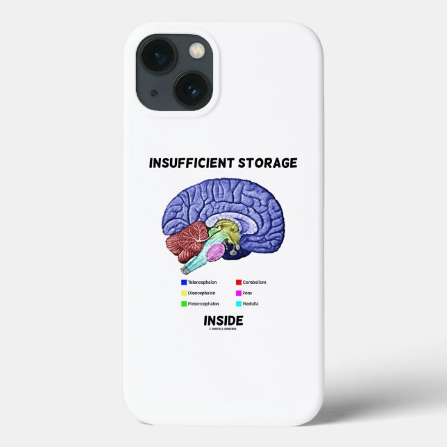 Insufficient Storage Inside Brain Anatomy Humour Case-Mate iPhone Case (Back)