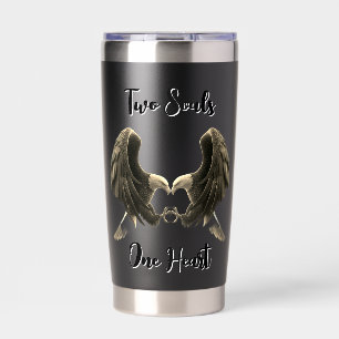 Insulated Tumbler Paper Cut Eagle Two Souls